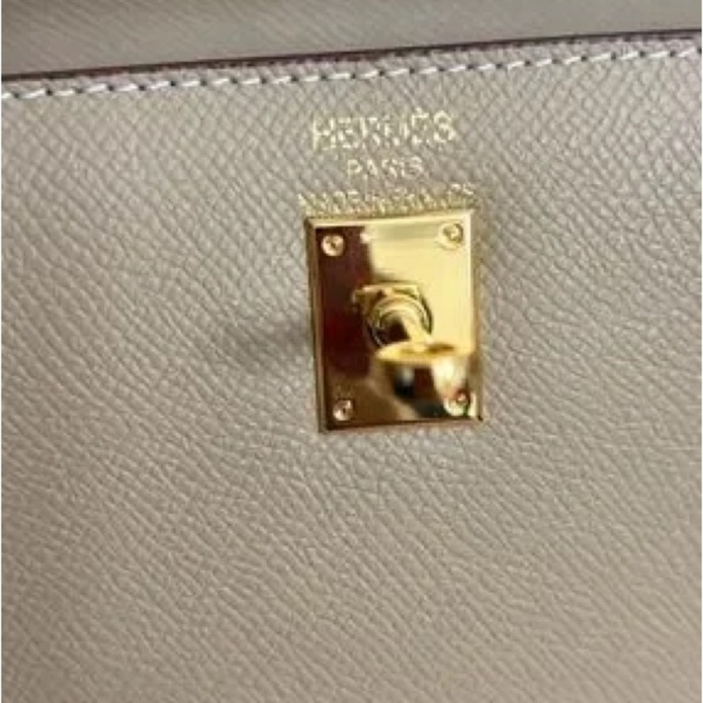 Elegant Taupe and Tan Top-Handle etoupe gold Bag bicolor h Kelly 25 GHW sellier - Picture 8 of 11